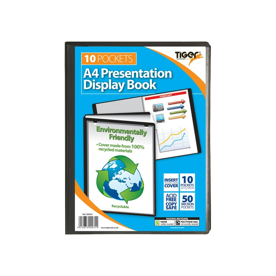 Tiger Stationery A4 Display Book - Black - One Size