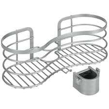 Metaltex Viva Bathroom Shower Caddy With Pole Grip - Silver