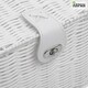 image 8 of Resin Woven Storage Basket with Lid & Strap Lock – White Hand Woven Storage Box on Metal Frame with Handles – Multipurpose Storage Basket for Bedroom, Bathroom, Nursery & Utility Room
