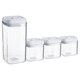 image 1 of Argon Tableware 4 Piece Flip Lock Plastic Food Storage Containers Set - White
