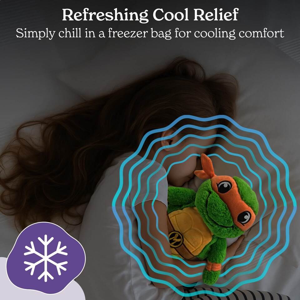 image 1 of Warmies Plush Michelangelo from Teenage Mutant Ninja Turtles, Microwavable Heat Pad, Weighted Heatable Plushie Gently Scented with French Lavender - Orange
