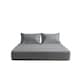 image 1 of Microfibre Soft Touch Fitted Sheet 40cm Extra Deep Skirt Plain Dyed Bed Linen Silver | Silver | Double