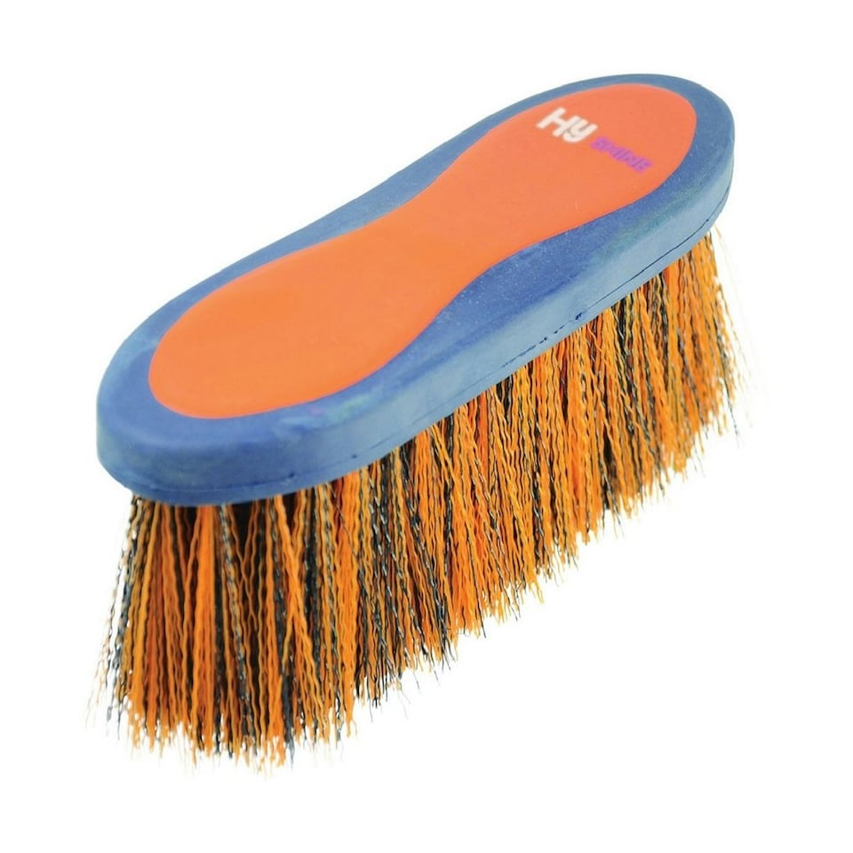 HySHINE Pro Groom Long Bristle Dandy Brush - Navy/Orange - One Size