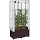 image 1 of Outsunny Plastic Vegetable Planter with Trellis, 80 x 40 x 140 cm | Brown | Brown