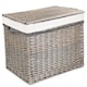 image 2 of 58cm Lined Antique Wash Wicker Storage Basket | White | White | One Size