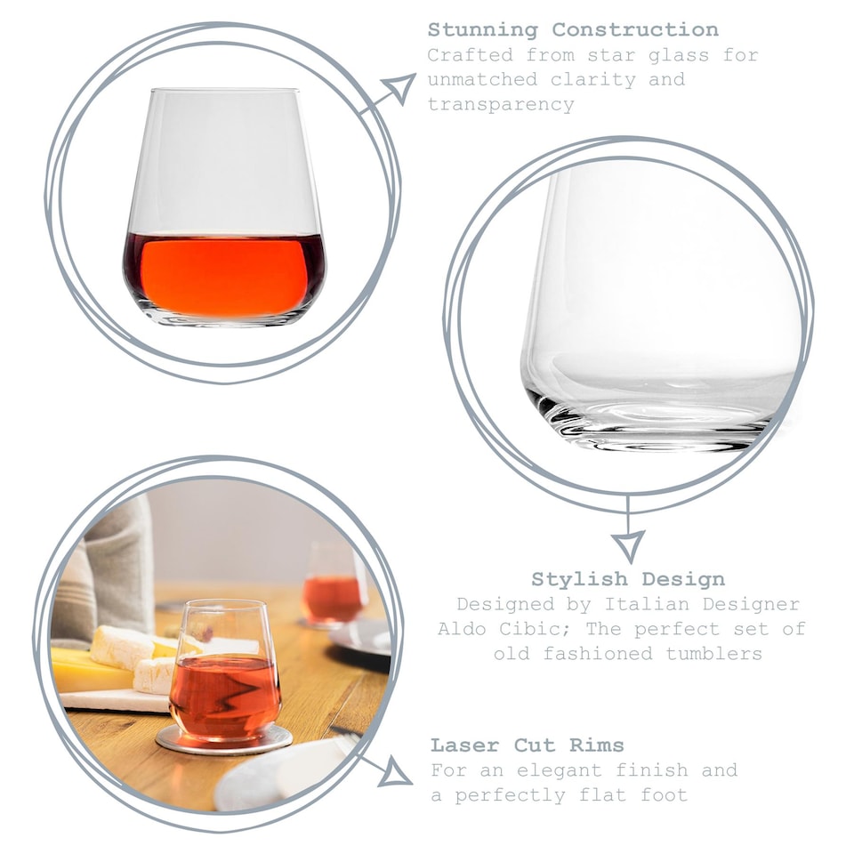 image 1 of Bormioli Rocco Inalto Uno Stemless Wine Glasses - 350ml