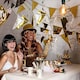 image 3 of Happy New Year White and Gold Biodegradable Round Paper Plates 23cm - Pack of 10