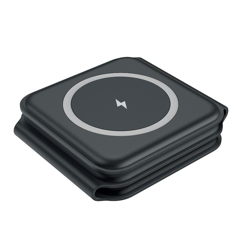 image 1 of Daewoo 3 In 1 Wireless Charger Foldable Station Black