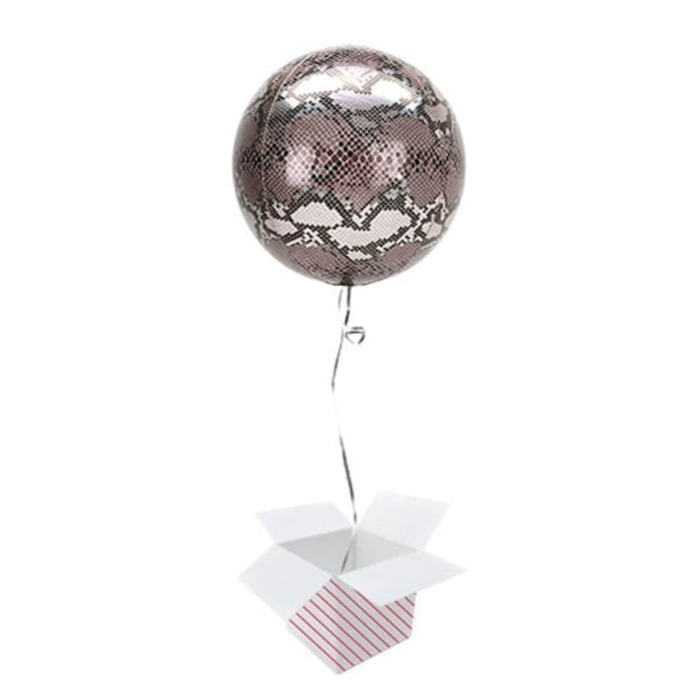 Animalz Snake Skin Print Orbz Foil Helium Balloon - Inflated Balloon in a Box