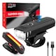 image 1 of Dyzi Bike Bicycle Light Set USB Rechargeable 4 Modes with Daylight Sensor By DYZI