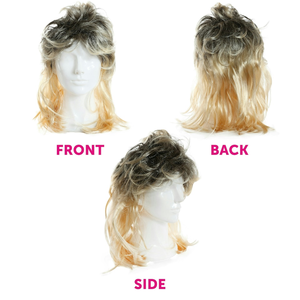 image 1 of Tiger King Mullet Wig – Blonde Joe Exotic Style Fancy Dress Hairpiece for Adults | Multi | One Size