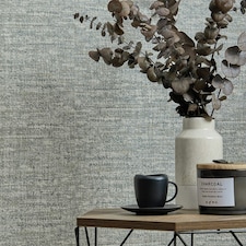 Loom Luxe Wallpaper in Soft Blue and Grey Multi