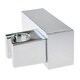image 2 of SPARES2GO Shower Head Wall Clamp Adjustable Square Angled Chrome Bracket Handset Holder Silver