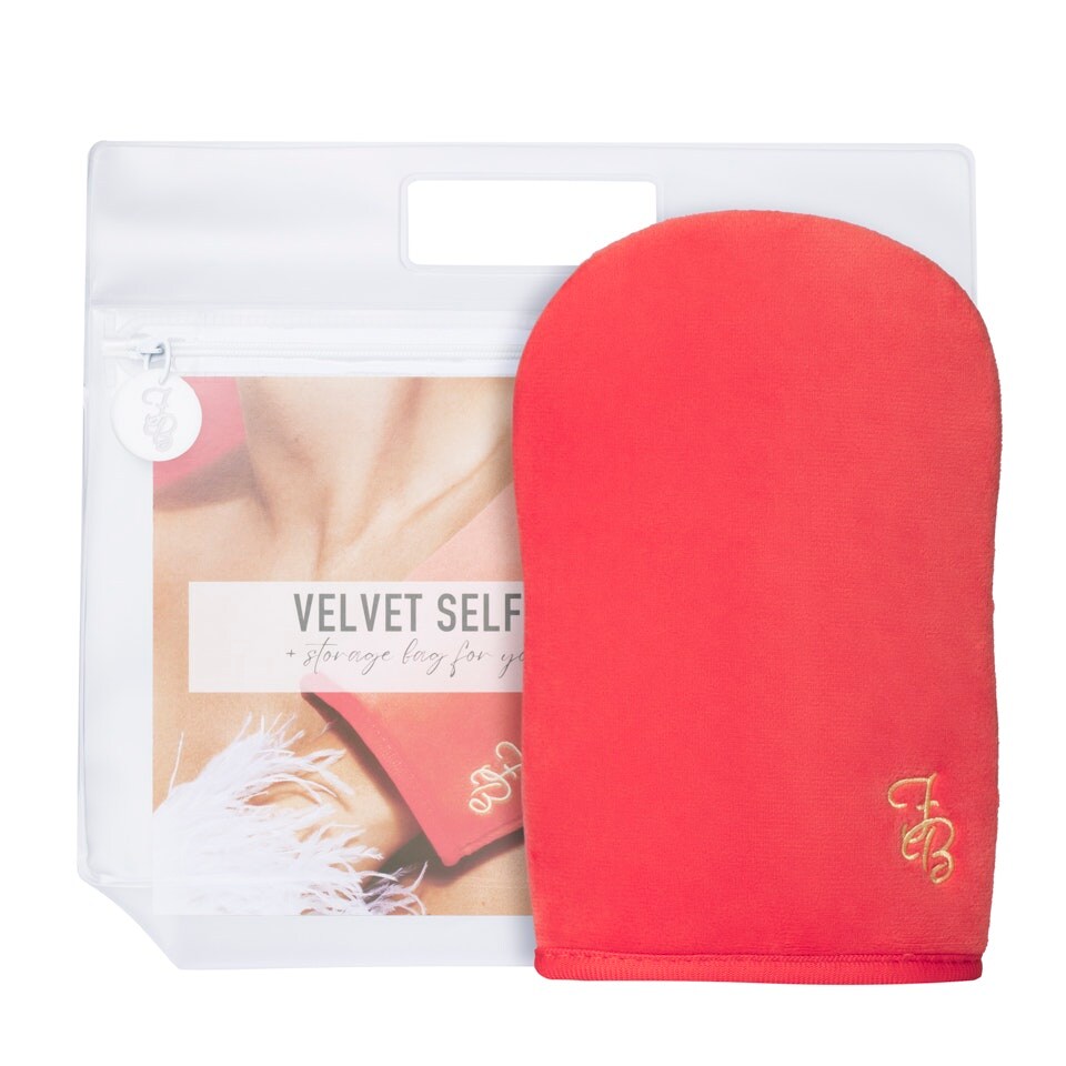 image 1 of Carnival Double Sided Velvet Self Tanning Mitt + Storage Bag
