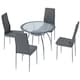 image 1 of HOMCOM Round Dining Table Set for 4, Kitchen Table and Chairs with Cushion