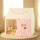 image 4 of COSTWAY Kids Play Tent Indoor Large Playhouse with Mat & Star Lights-Pink