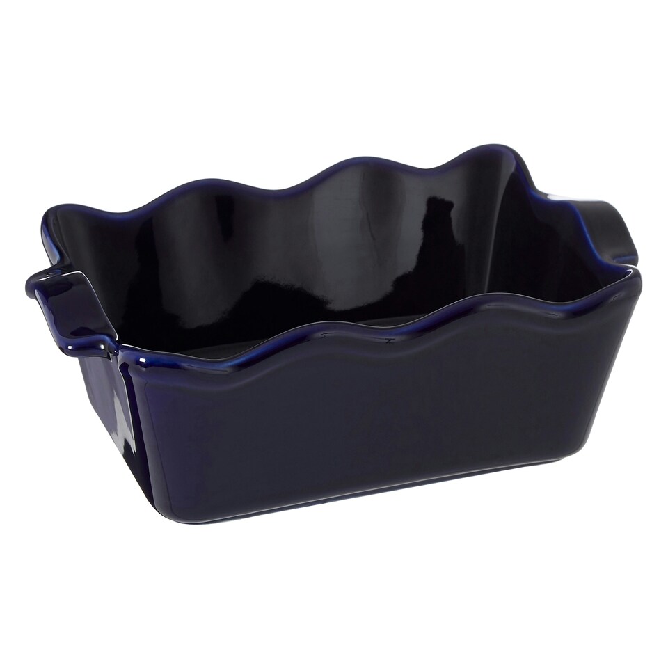 image 1 of Interiors by Premier Functional Design Small Oven Dish, Durable Stoneware Baking Dish With Handles, Stylish Blue And Cream Multi