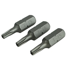 Faithfull Security S2 Grade Steel Screwdriver Bits - Multi Colour - T15Sx25mm Pack of 3
