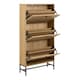 image 4 of Albany Shoe Cabinet 3 Flip Down Doors in Oak/Black Legs