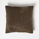 image 3 of Homescapes Sofia Pleated Brown Velvet Cushion - 45 x 45 cm | Brown | 45 x 45 cm | 1