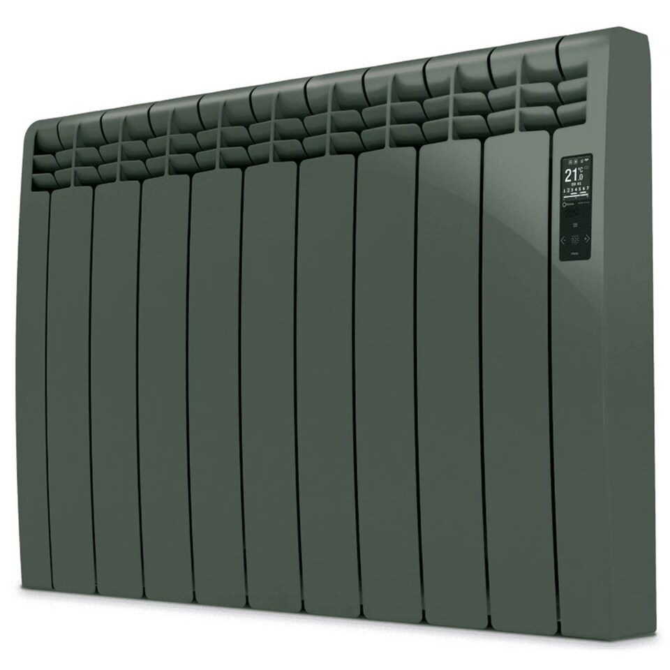 image 1 of 835mm (W) x 585mm (H) - Dark Grey Wi-Fi Electric Oil Filled Radiator (Barcelona) - 990 Watts - Depth 97mm - Heats Up To 9m²