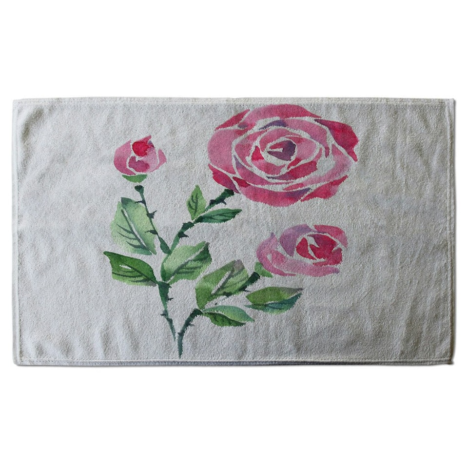 image 1 of Rose Print (Kitchen Towel)