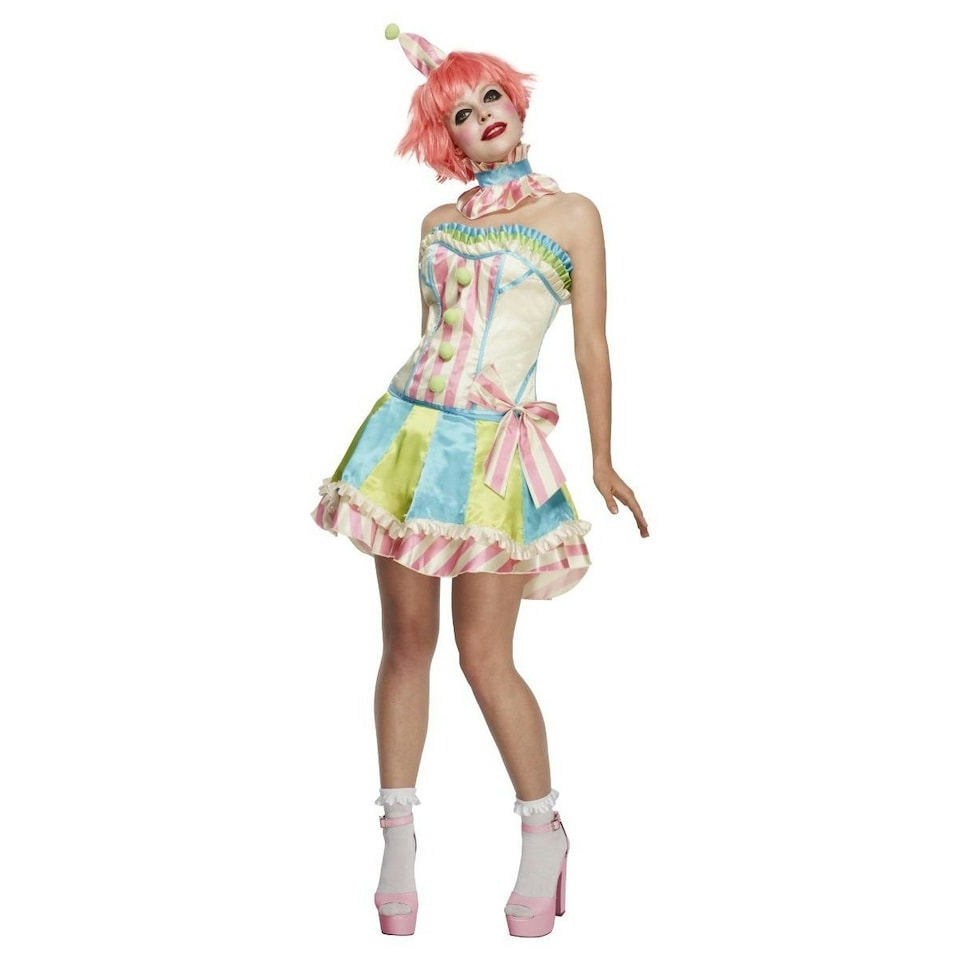 image 1 of Fever Womens/Ladies Deluxe Vintage Clown Costume Set - Multicoloured - M M