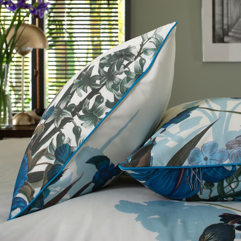 image 1 of Luxury Tivoli Bedding 100% Cotton Modern Design Blue | Blue | King