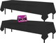 image 1 of SOL 2pk Long Black Table Cloth Party 274x137cm Plastic Cover Tablecloth Black