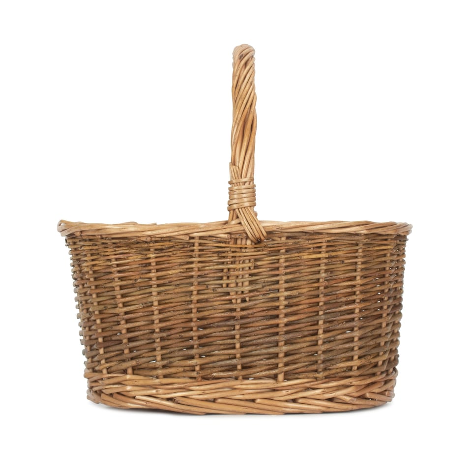 image 1 of Small Childs Country Oval Wicker Shopping Basket Brown | Brown | One Size