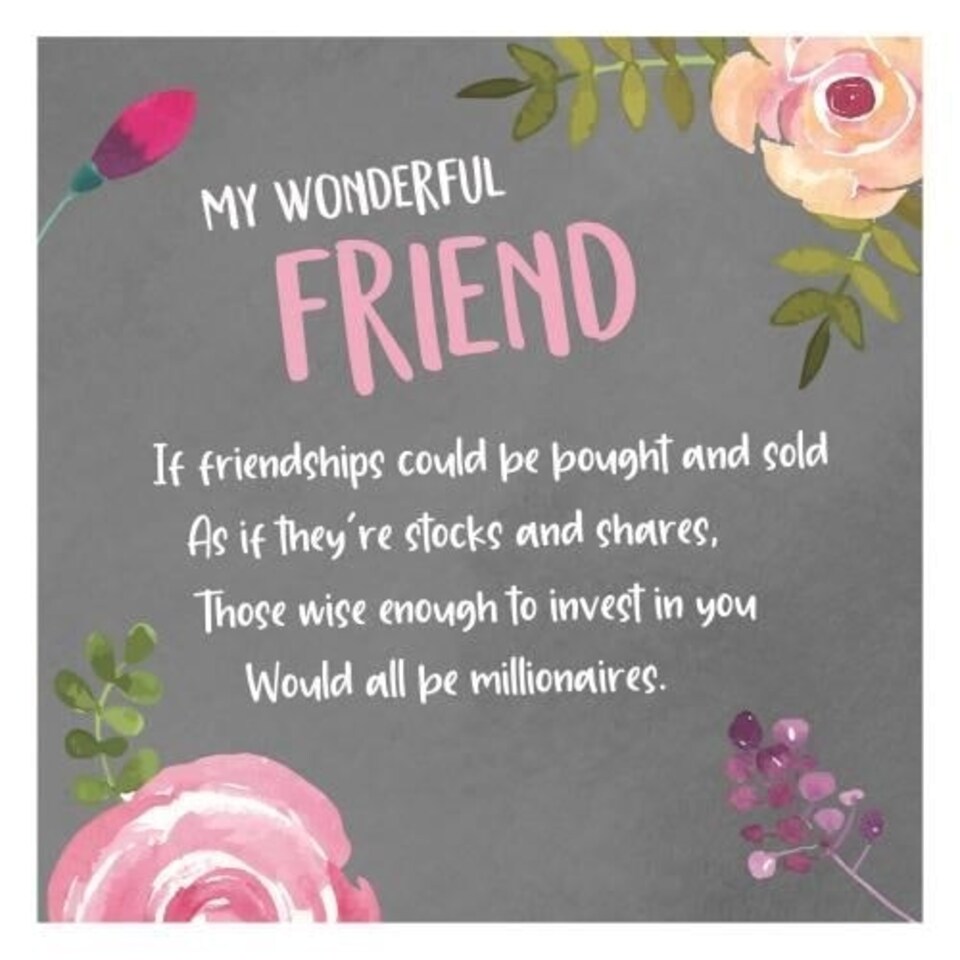 Blooming Fabulous, Birthday Card for Friend, "My Wonderful Friend" Birthday Card for Her, Birthday Card Female Floral