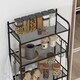 image 8 of HOMCOM 5-Tier Kitchen Storage Unit, Microwave Stand with Open Shelves and Hooks