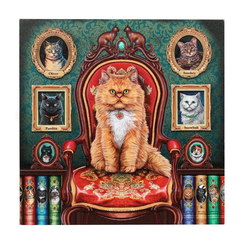 image 1 of Lisa Parker Mad About Cats Light Up Canvas - Multicoloured - 30cm x 30cm