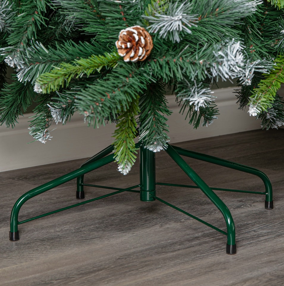 image 1 of 7ft (2.1m) Frosted Glacier Pine Snow Tipped Christmas Tree with Pinecones and 956 Tips