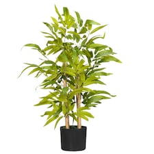 HOMCOM Decorative Artificial Plants Bamboo Tree in Pot, Desk Fake Plants for Home Indoor Outdoor Decor, 60cm