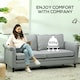 image 6 of HOMCOM Modern 3 Seater Sofa for Living Room, Fabric Couch Settee, Grey 