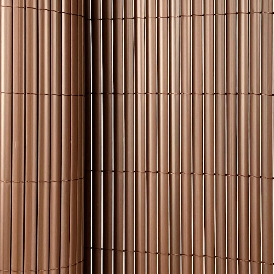 image 1 of 1m x 4m Brown PVC Outdoor Garden Fencing Privacy Screen Roll | Brown | 1
