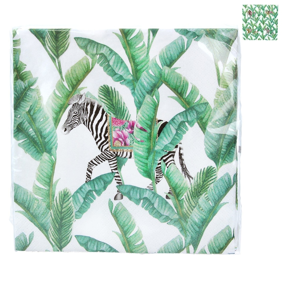 Gisela Graham Jungle Zebra Paper Napkins