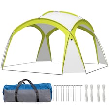 Outsunny 3.5 x 3.5M Camping Gazebo, Outdoor Event Shelter Dome Tent Garden Sun Shelter Patio Spire Arc Pavilion Camp Sun Shade Tent for 68 Person | Green