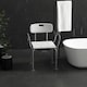 image 8 of HOMCOM 3-in-1 Shower Chair Adjustable Bedside Commode Raised Toilet Seat White