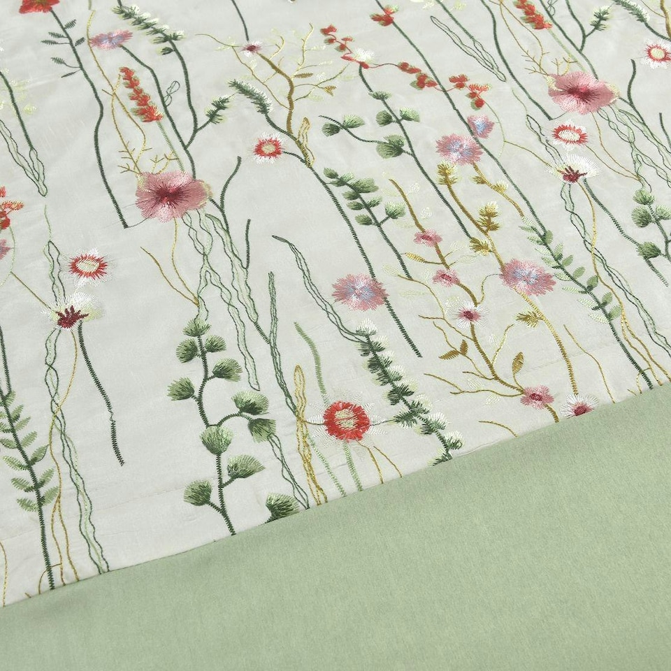 image 1 of Kampala Hill Arabella Duvet Cover Set Green Green | Super King