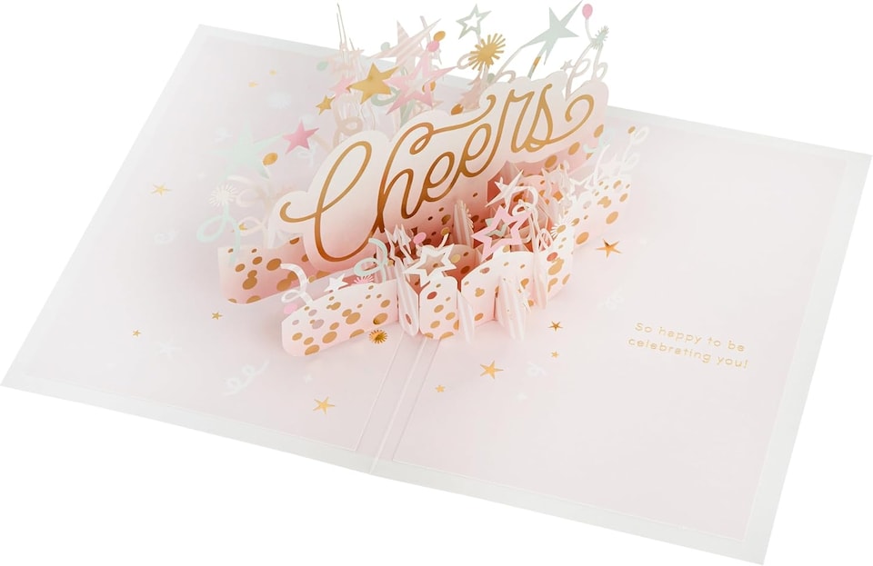 image 1 of Stars & Banner Design 3D & Pop Up Cheers Birthday Card For Her