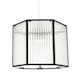 image 1 of Vintage Industrial Lantern Pendant Shade in Black with Ribbed Glass Black