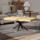 image 3 of HOMCOM Industrial Coffee Table, Rectangular Centre Table with Crossed Steel Frame for Living Room, Tea Table, 110 x 60 x 45cm, Natural Wood Finish | Yellow