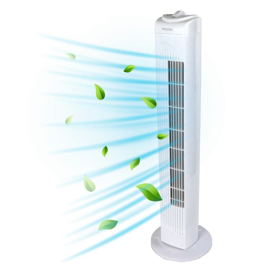 image 1 of Prodex PX5229W Tower Fan, Oscillating, 3 Speed, 29 Inch, White