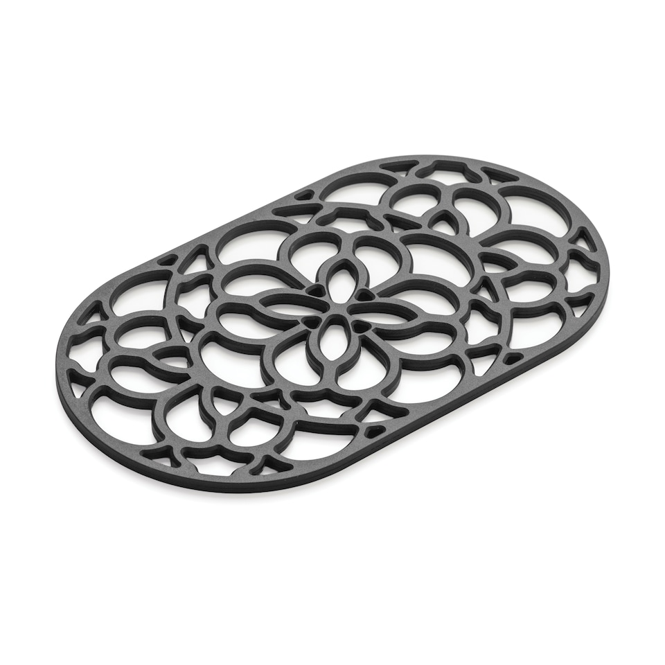 image 1 of Zeal Large Oval Silicone Heritage Trivet, 32cm, Black