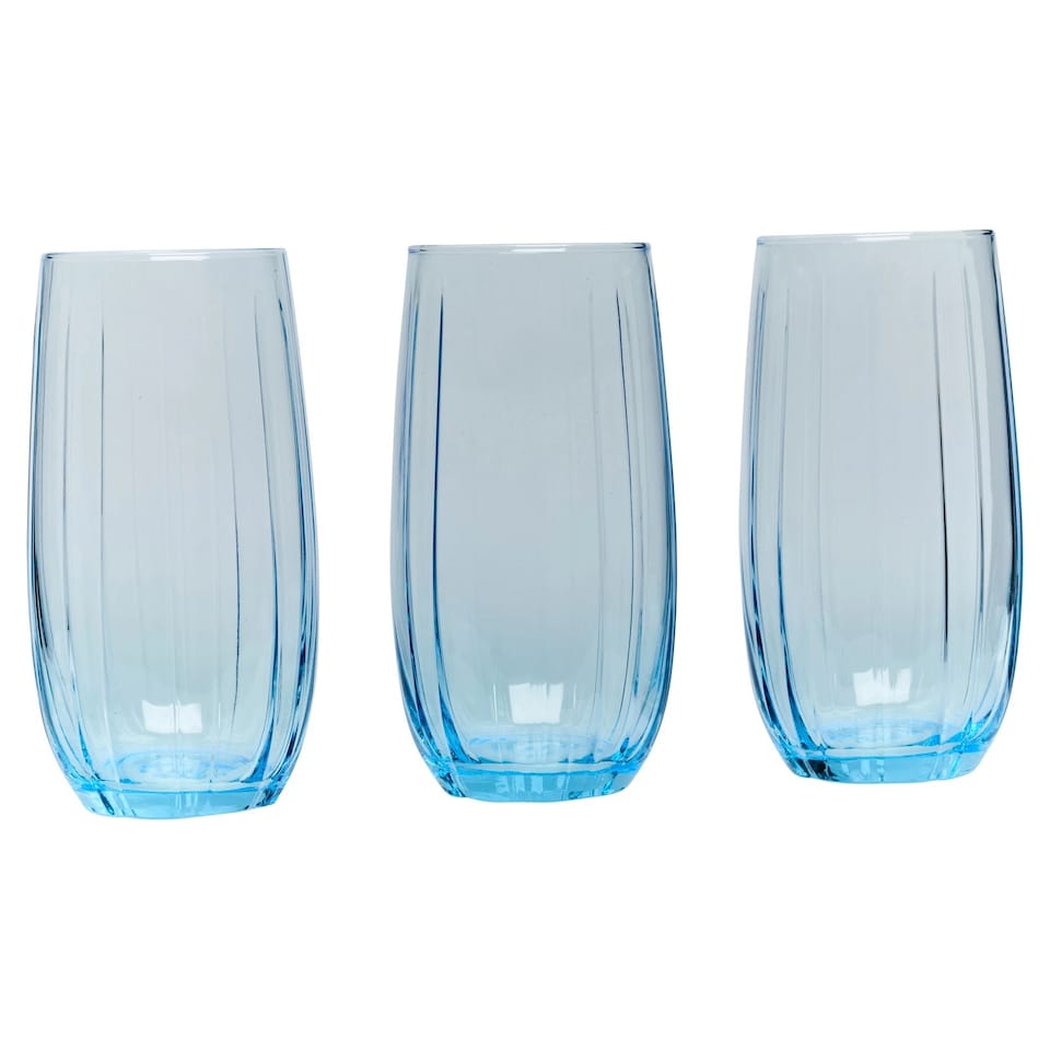 image 1 of Linka Coloured Glasses Sets Glassware Cup Tall Short Cocktail Tumblers | Multi | Light Blue 380ml + 500ml