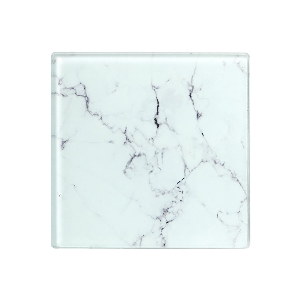 image 1 of Harbour Housewares Square Glass Coasters - Marble - Pack of 6