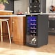 image 2 of HOMCOM 50L Wine Cooler, 18 Bottles, 5-18degree Freestanding Wine Fridge with Glass Door, LED Light, Temperature Control and Digital Touch Screen, Black