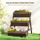 image 5 of Outsunny 3 Tier Raised Garden Bed Wooden Elevated Planter Box Kit, Tan 